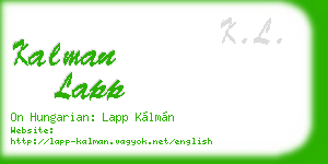 kalman lapp business card